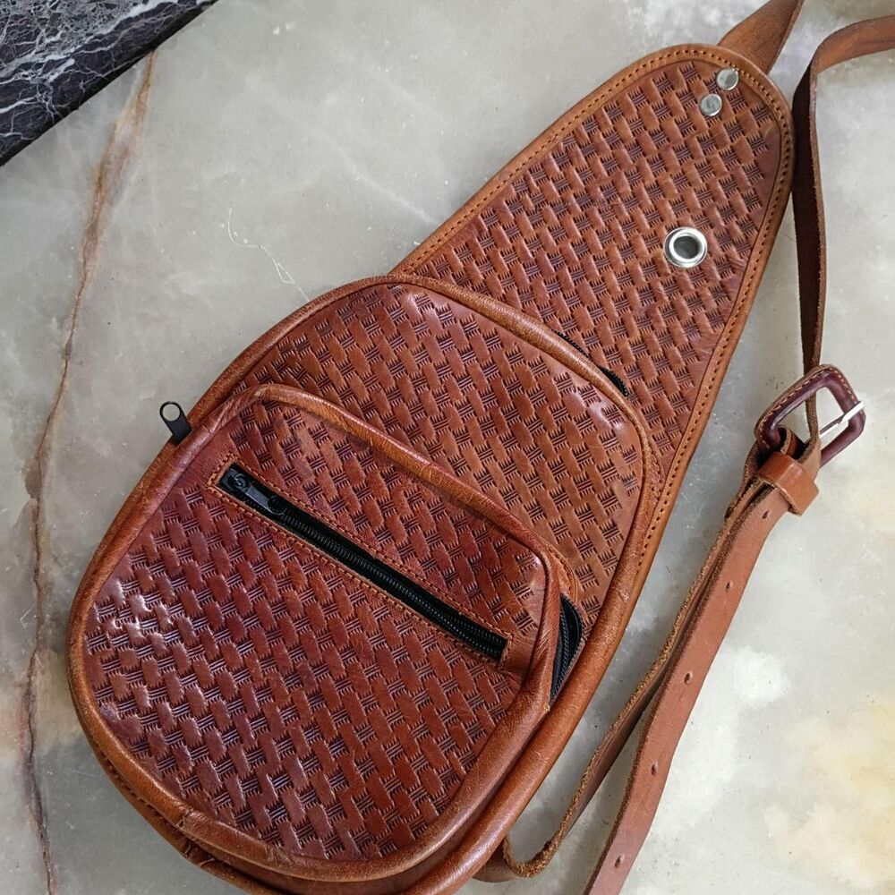 Men's Brown Leather Sling Bag